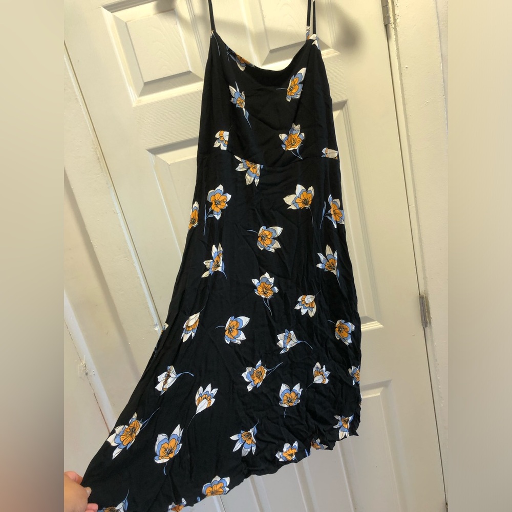 Forever 21 xl black with orange/blue/white floral print